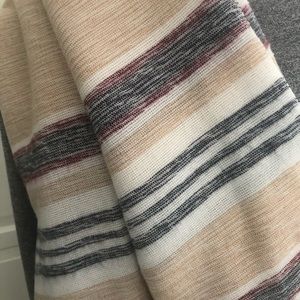 Lovely Shawl in Beige & Gray Strips